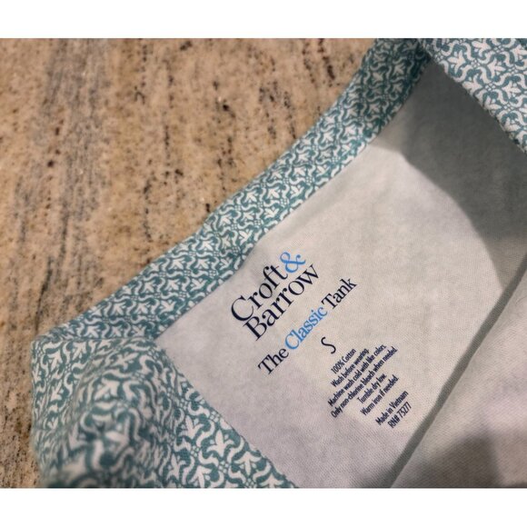 NWT Croft & Barrow Women’s S Green Casual Classic Tank Top Geometric Old Money - Picture 7 of 10